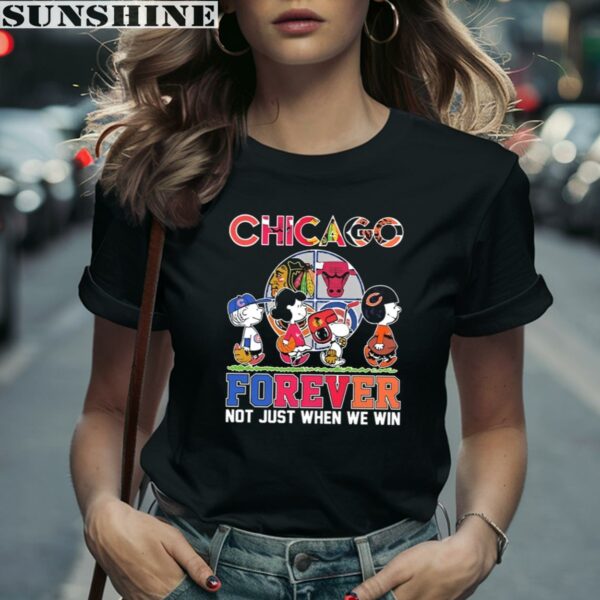Official Peanuts Characters Abbey Road Chicago Sports Teams Forever Not Just When We Win Shirt 2 women shirt