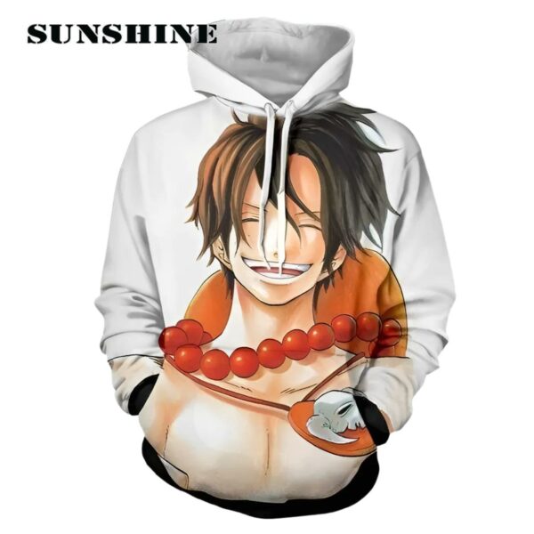 One Piece Ace Smiling 3D Hoodie One Piece Anime Printed Thumb