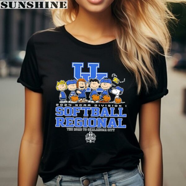 Peanuts Characters 2024 NCAA Division I Softball Regional Kentucky Wildcats Logo Shirt 2 women shirt