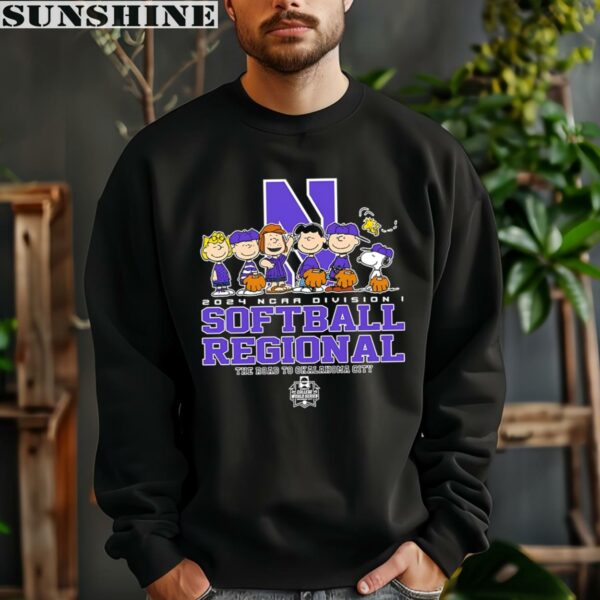 Peanuts Characters 2024 Ncaa Division I Softball Regional Northwestern Wildcats Logo Shirt 3 sweatshirt