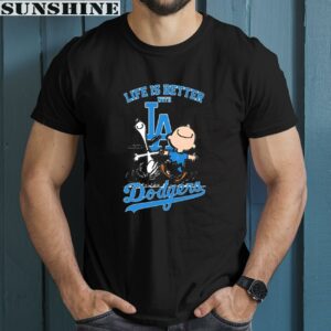 Peanuts Snoopy And Charlie Brown Life Is Better With Los Angeles Dodgers Shirt 1 men shirt