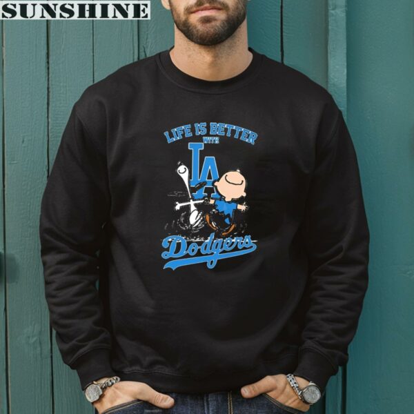 Peanuts Snoopy And Charlie Brown Life Is Better With Los Angeles Dodgers Shirt 3 sweatshirt