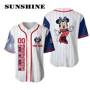 Personalize Mouse July 4th US American Flag Baseball Jersey Printed Thumb