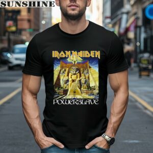 Powerslave Iron Maiden Shirt World Slavery Tour Official 1 men shirt