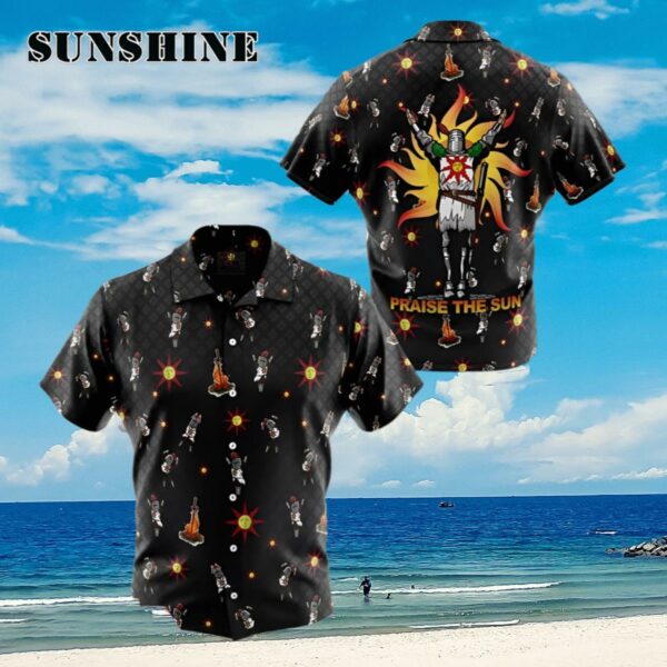 Praise The Sun Pattern Dark Souls Button Up Anime Hawaiian Shirt Aloha Shirt Aloha Shirt