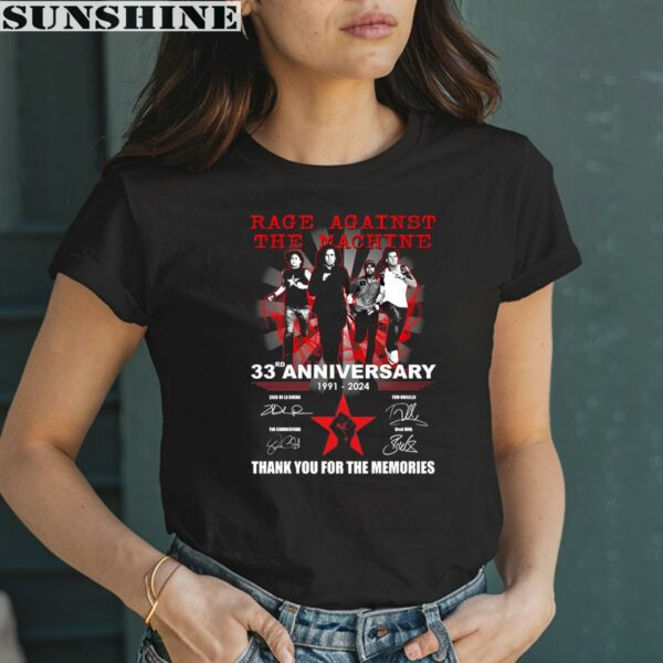 Rage Against The Machine 33rd Anniversary 1991 2024 Thank You For The Memories Shirt 2 women shirt