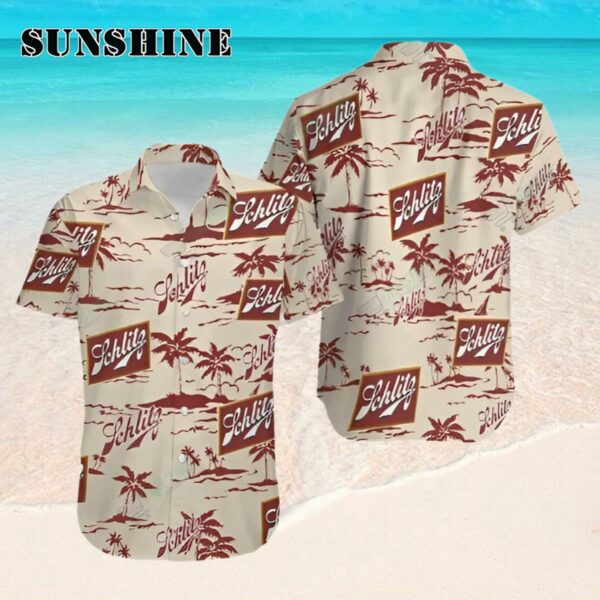 Schlitz Hawaiian Beach Pattern Shirt Hawaaian Shirt Hawaaian Shirt