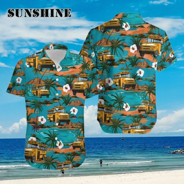 School Bus Summer Hawaiian Shirt Aloha Shirt Aloha Shirt