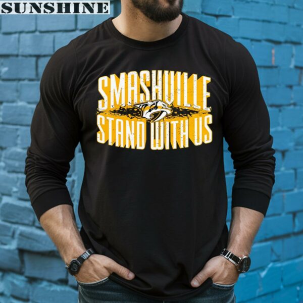 Smashville Stand With Us Nashville Predators 2024 Stanley Cup Playoffs shirt 5 long sleeve shirt