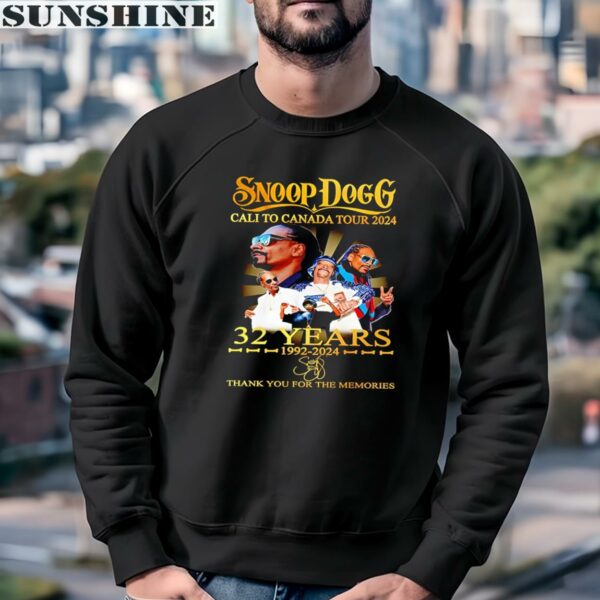 Snoop Dogg Cali To Canada Tour 2024 32 Years 1992 2024 Thank You For The Memories Shirt 3 sweatshirt