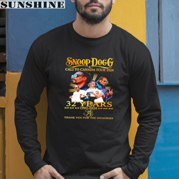 Snoop Dogg Cali To Canada Tour 2024 32 Years 1992 2024 Thank You For The Memories Shirt 5 long sleeve shirt
