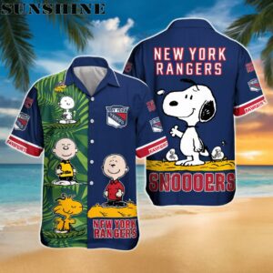 Snoopy And Charlie Brown New York Rangers Hawaiian Shirt Printed Aloha