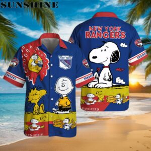 Snoopy Charlie Brown Woodstock New York Rangers Hawaiian Shirts Printed Aloha