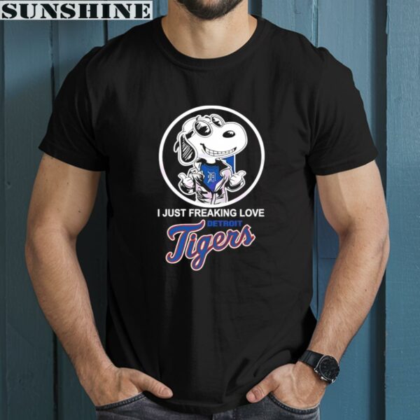 Snoopy I Just Freaking Love Detroit Tigers Shirt 1 men shirt