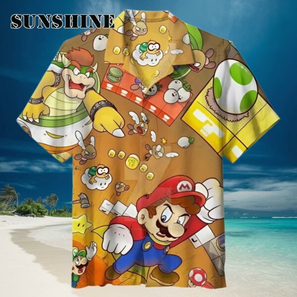 Super Mario Button Hawaiian Shirt Mario Gaming Gifts Hawaiian Hawaiian