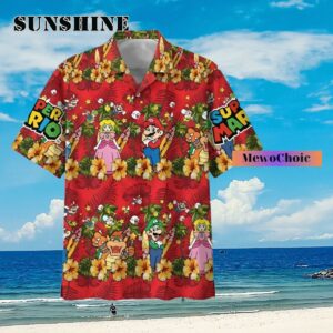 Super Mario Swim Tropical Summer Hawaiian Shirt Aloha Shirt Aloha Shirt