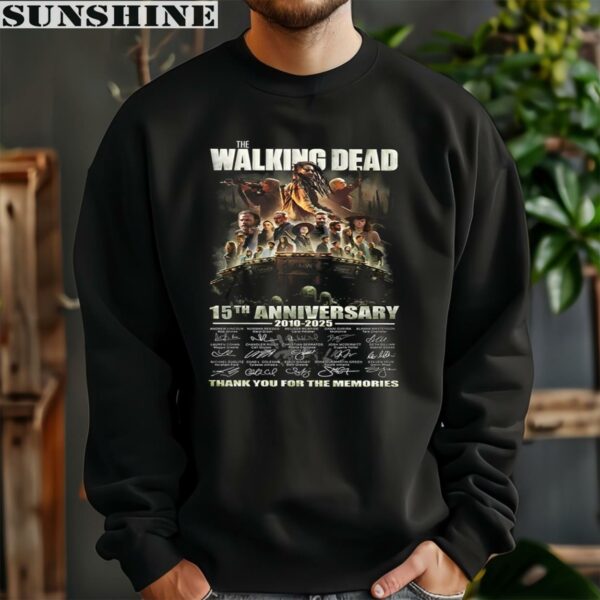 The Walking Dead 15th Anniversary 2010 2025 Signature Thank You For The Memories Shirt 3 sweatshirt