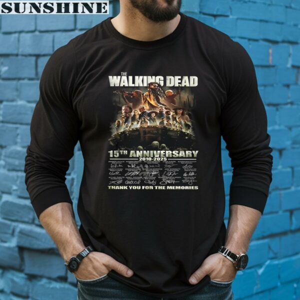 The Walking Dead 15th Anniversary 2010 2025 Signature Thank You For The Memories Shirt 5 long sleeve shirt