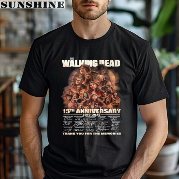 The Walking Dead 15th Anniversary 2010 2025 Signature Thank You For The Memories Signature Shirt 1 men shirt
