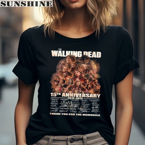 The Walking Dead 15th Anniversary 2010 2025 Signature Thank You For The Memories Signature Shirt 2 women shirt