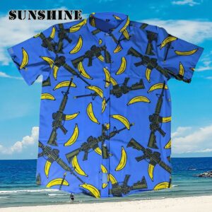 Tropical Gun Tactical Banana Men Hawaiian Shirt Aloha Shirt Aloha Shirt