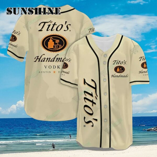 Vintage Beige Tito's Vodka Baseball Jersey Shirt Aloha Shirt Aloha Shirt