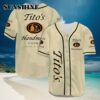 Vintage Beige Tito's Vodka Baseball Jersey Shirt Hawaiian Hawaiian