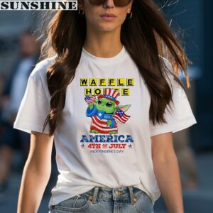 Waffle Baby Yoda America 4th of July Independence Day 2024 Shirt 1 women shirt