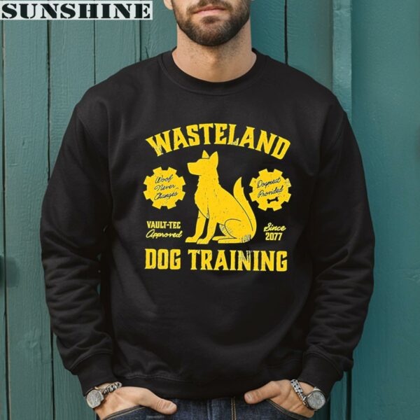 Wasteland Dog Training Woof Never Changes Dogmeat Provided Vault Tec Approved Since 2077 Shirt 3 sweatshirt