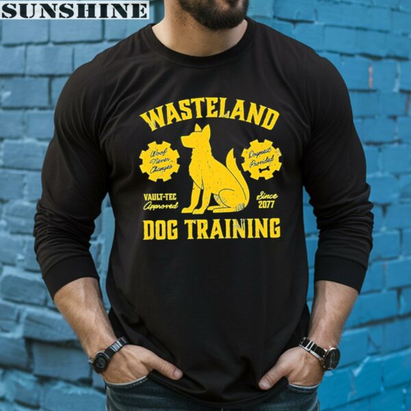 Wasteland Dog Training Woof Never Changes Dogmeat Provided Vault Tec Approved Since 2077 Shirt 5 long sleeve