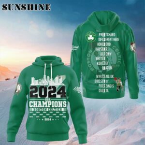 2024 Boston Celtics Champions 18 Times Boston's City Skyline 3D Hoodie Sweater Sweater