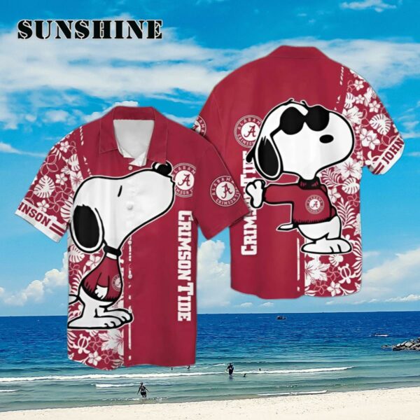 Alabama Crimson Tide And Snoopy Custom Name Hawaii Shirt Aloha Shirt Aloha Shirt