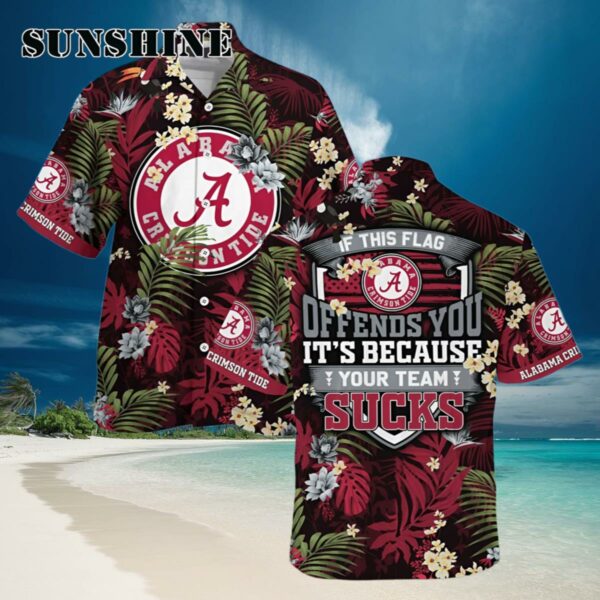 Alabama Crimson Tide Summer Hawaiian Shirt And Shorts With Tropical Patterns For Fans Hawaiian Hawaiian