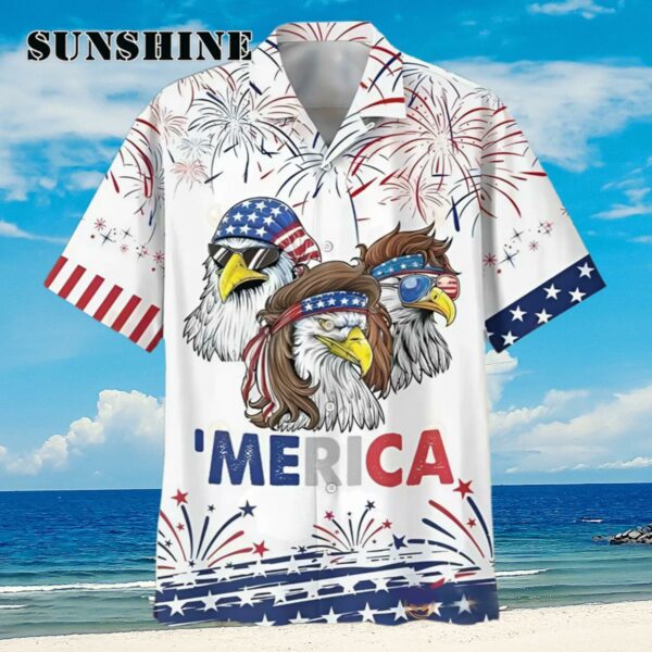 American Eagle Trendy Hawaiian Shirt Merican Eagle Happy Independence Day Aloha Shirt Aloha Shirt