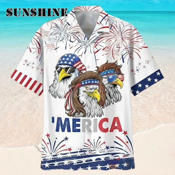 American Eagle Trendy Hawaiian Shirt Merican Eagle Happy Independence Day Hawaaian Shirt Hawaaian Shirt