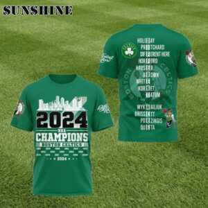 Boston Celtics NBA 2024 Champions 18 Times Boston's City Skyline 3D Shirts 1 7