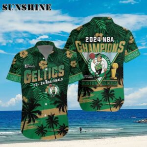 Boston Celtics NBA Champions 2024 Coconut Silhouette Hawaiian Shirt Aloha Shirt Aloha Shirt