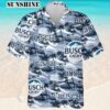 Busch Light Hawaiian Button Up Shirt Sea Island Pattern Hawaaian Shirts Hawaaian Shirts