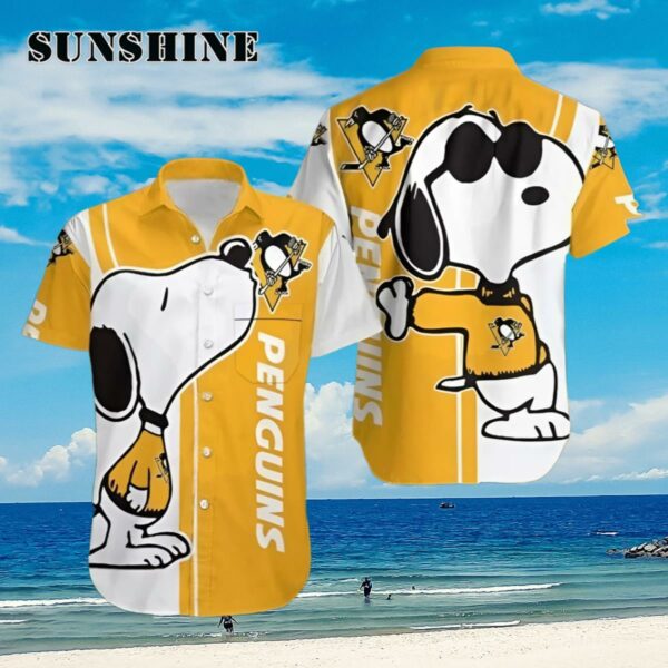 Cheer On Pittsburgh Penguins With Printed Snoopy Hawaiian Shirt I Aloha Shirt Aloha Shirt