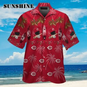 Cincinnati Reds Short Sleeve Button Up Tropical Hawaiian Shirt Aloha Shirt Aloha Shirt