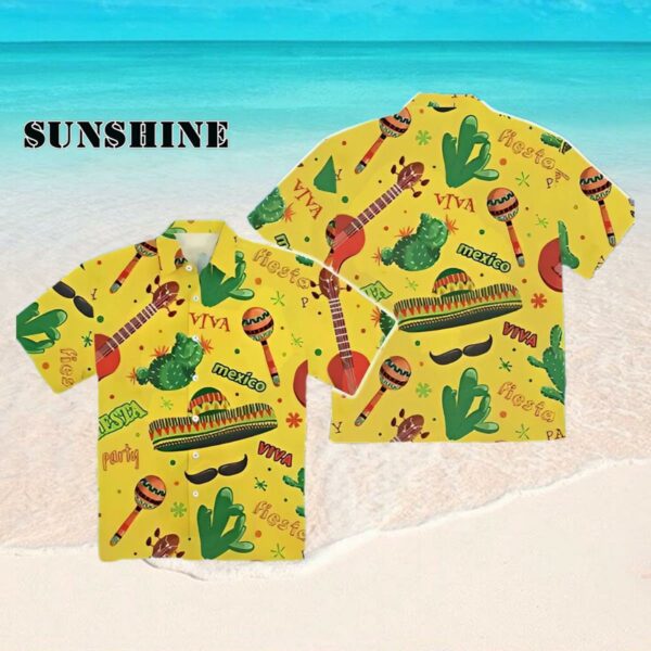 Cinco De Mayo Mexico Cactus Beach Yellow Hawaiian Shirt Hawaaian Shirt Hawaaian Shirt