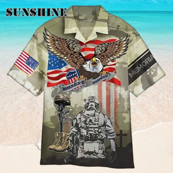 Custom 3D Eagle Veteran Memorial Day Hawaiian Shirt Hawaaian Shirt Hawaaian Shirt