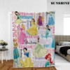 Custom Name Watercolor Disney Princess Blanket Disney Princess Birthday Girl Gifts