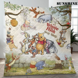 Custom Name Watercolor Winnie the Pooh Blanket Pooh Bear and Friends Blanket