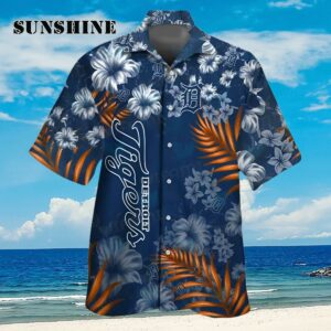 Detroit Tigers Hawaiian Shirt Flower Palm Leaf Detroit Tigers Gift Aloha Shirt Aloha Shirt