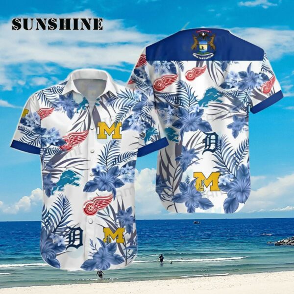 Detroit Tigers Hawaiian Shirt Red Wings Lions Wolverines Detroit Tigers Gift Aloha Shirt Aloha Shirt