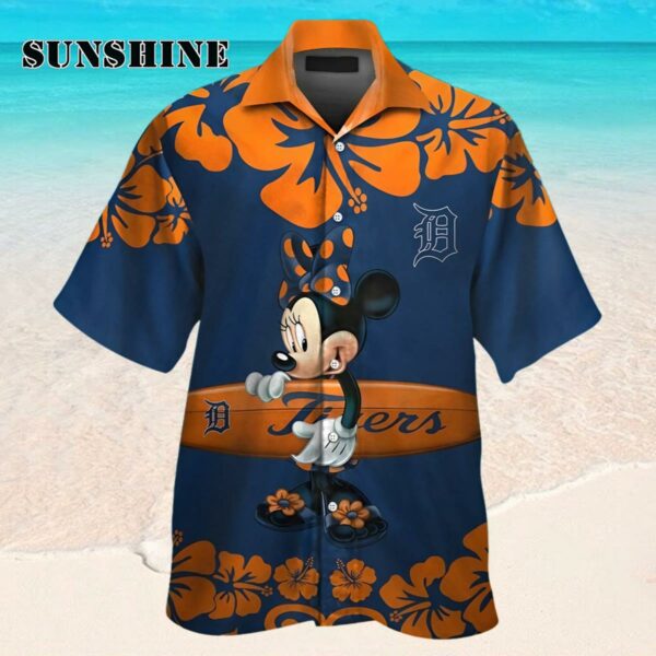 Detroit Tigers Minnie Mouse Short Sleeve Button Up Tropical Hawaiian Shirt Hawaaian Shirt Hawaaian Shirt