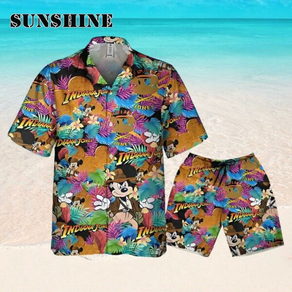 Disney Mickey Indiana Jones Summer Tropical Hawaii Shirt Hawaaian Shirt Hawaaian Shirt