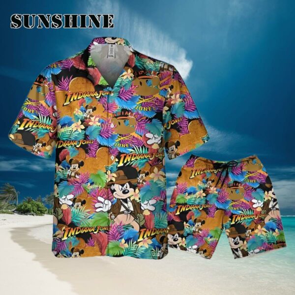 Disney Mickey Indiana Jones Summer Tropical Hawaii Shirt Hawaiian Hawaiian