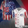 Donald Trump 45 Pro Trump Smoke American Flag Baseball Jersey